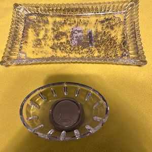 Sophia Guest Glass Towel Holder and Glass Soap Dish